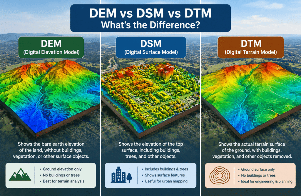 DEM vs DSM vs DTM What’s the Difference